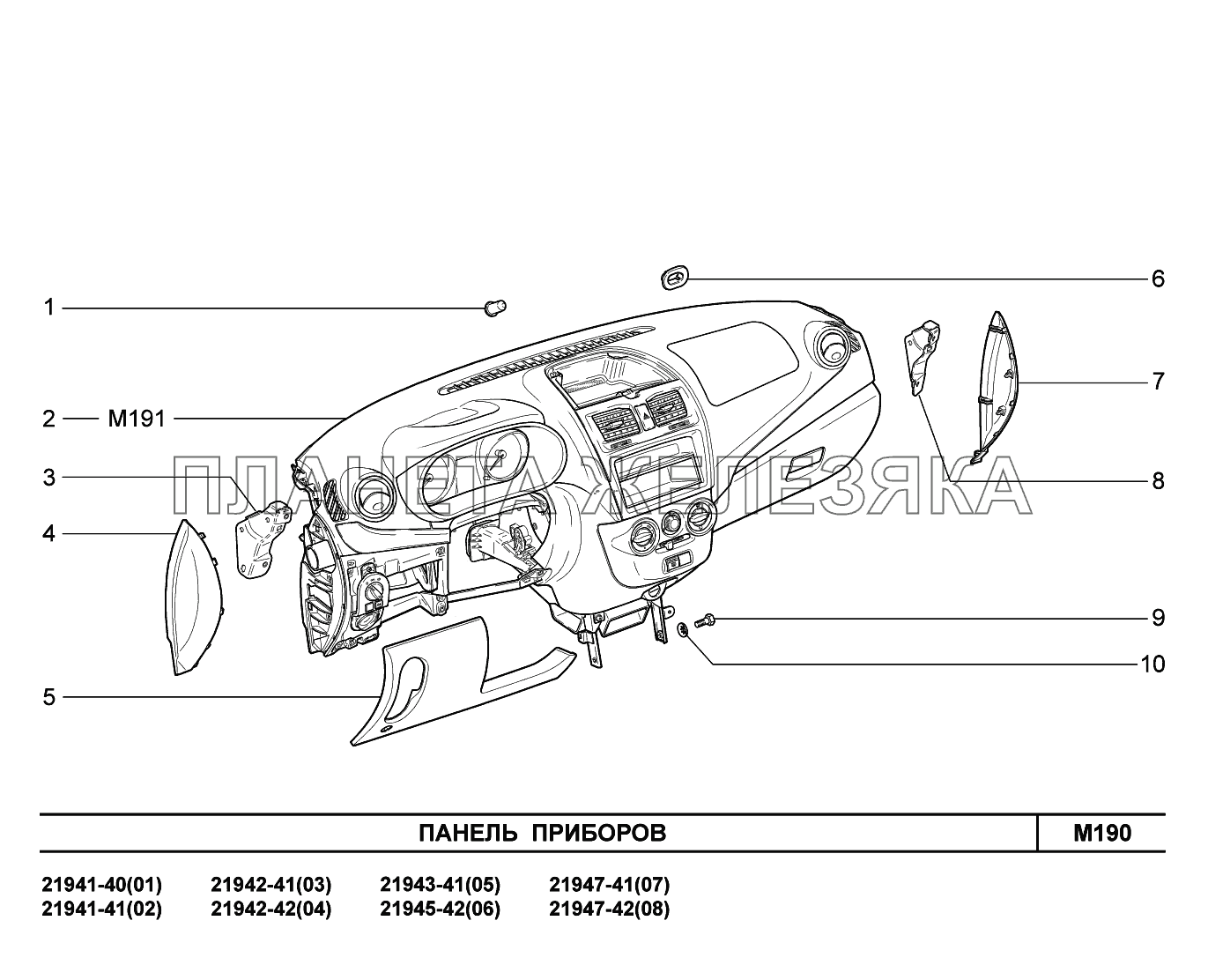 M190. Панель приборов Lada Kalina New 2194